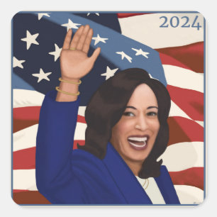 Adesivo Quadrado Kamala 2024