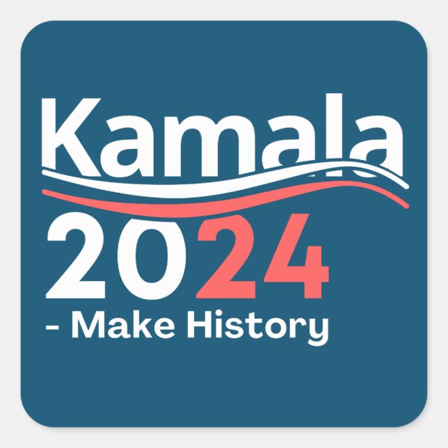 Adesivo Quadrado Kamala 2024, Vice-Presidente Kamala Harris Button (Frente)