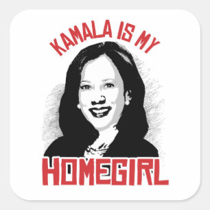Adesivo Quadrado Kamala é minha Homegirl -