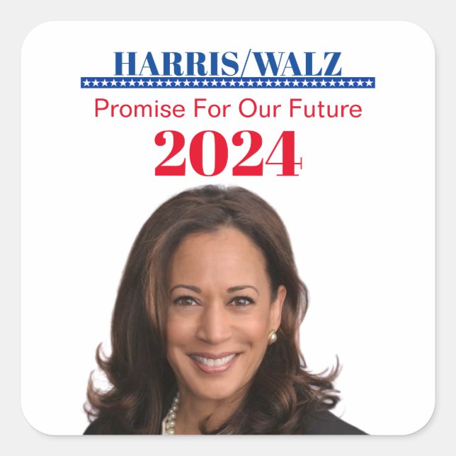 Adesivo Quadrado Kamala Harris (Frente)