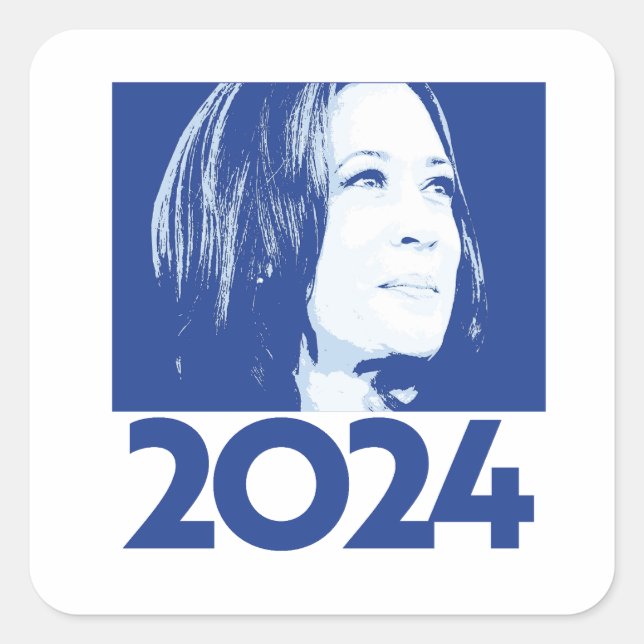 Adesivo Quadrado Kamala Harris 2024 (Frente)