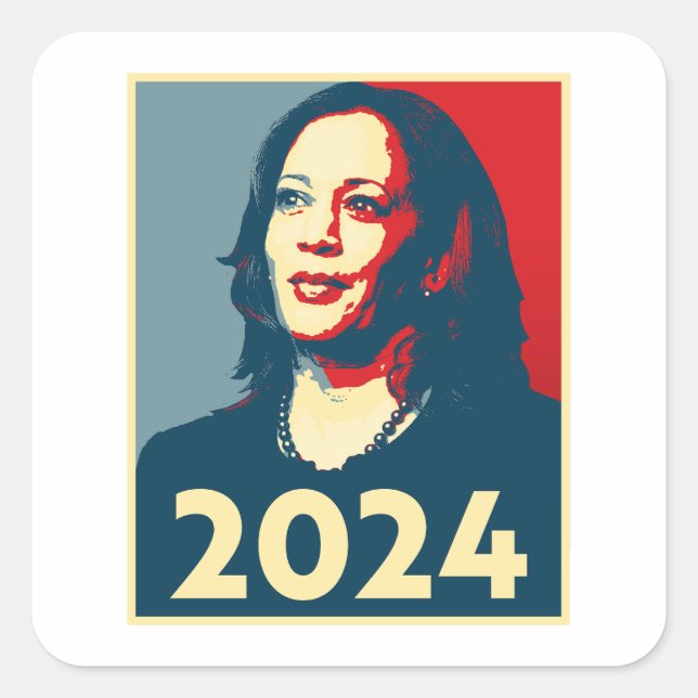 Adesivo Quadrado Kamala Harris 2024 (Frente)