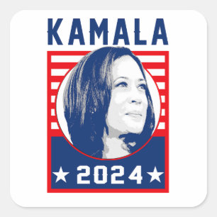 Adesivo Quadrado Kamala Harris 2024