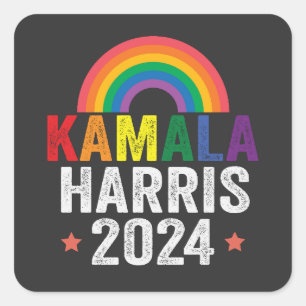 Adesivo Quadrado Kamala Harris 2024 Lgbtq Eleição Presidente