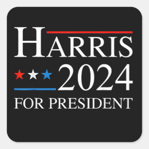 Adesivo Quadrado Kamala Harris 2024 Para Presidente