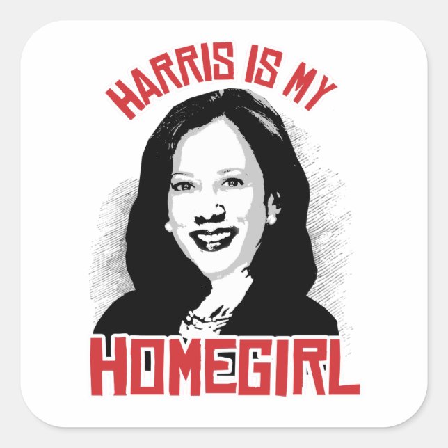 Adesivo Quadrado Kamala Harris é meu Homegirl - (Frente)