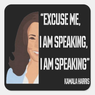 Adesivo Quadrado Kamala Harris, estou falando