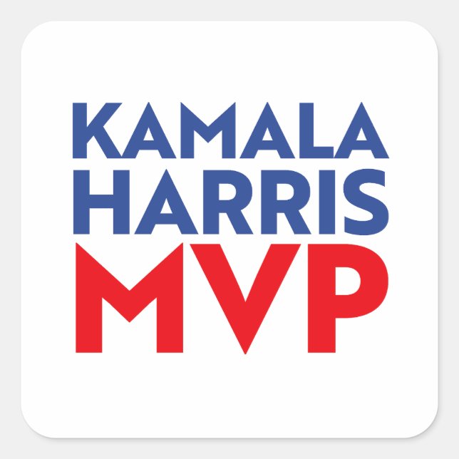 Adesivo Quadrado Kamala Harris MVP 2024 (Frente)