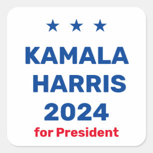 Adesivo Quadrado Kamala Harris Para O Presidente 2024