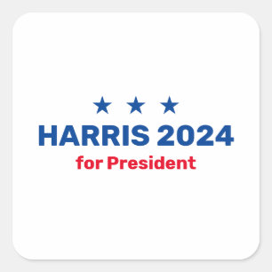 Adesivo Quadrado Kamala Harris Presidente 2024