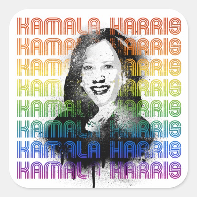 Adesivo Quadrado Kamala Harris Pride (Frente)