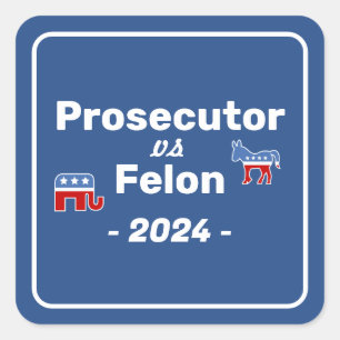 Adesivo Quadrado Kamala Harris Procurador VS Felon