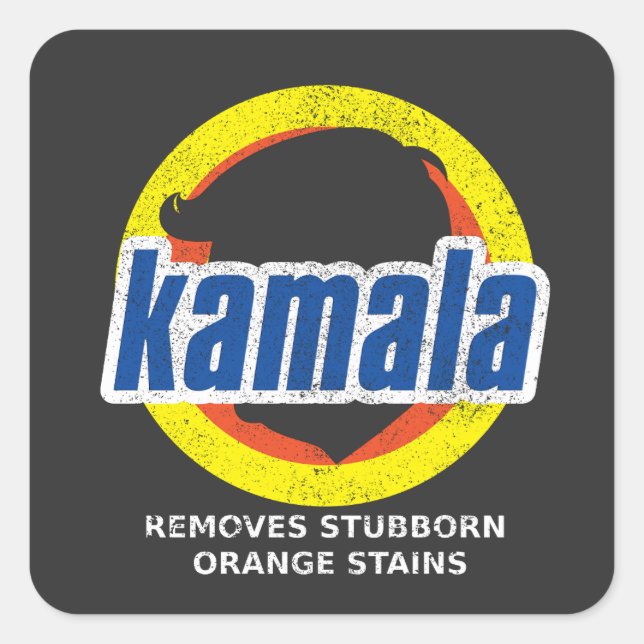 Adesivo Quadrado Kamala remove manchas laranja bornais (Frente)
