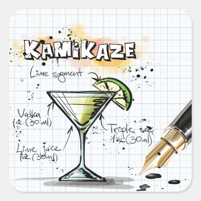 Adesivo Quadrado Kamikaze (Frente)
