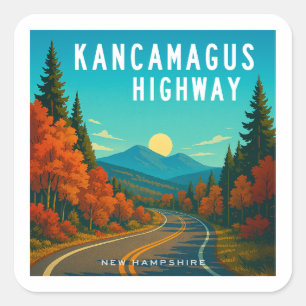 Adesivo Quadrado Kancamagus Highway New Hampshire Sunset