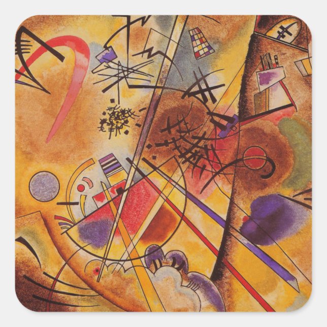 Adesivo Quadrado Kandinsky Abstrato Trabalho de arte (Frente)