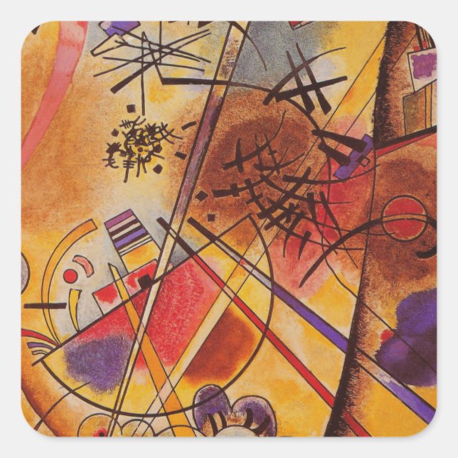 Adesivo Quadrado Kandinsky Brown Yellow Red Blue (Frente)