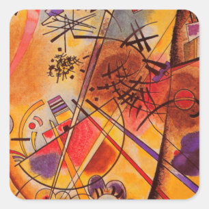 Adesivo Quadrado Kandinsky Brown Yellow Red Blue