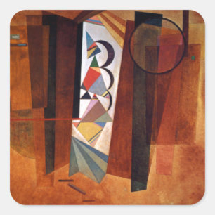 Adesivo Quadrado Kandinsky Development in Brown Abstrato Painting
