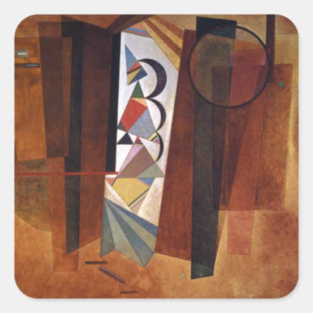 Adesivo Quadrado Kandinsky Development in Brown Abstrato Painting (Frente)