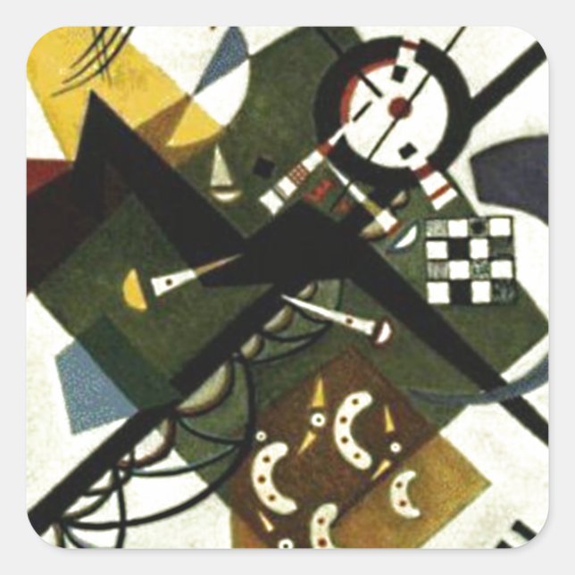 Adesivo Quadrado Kandinsky em Branco II (Frente)