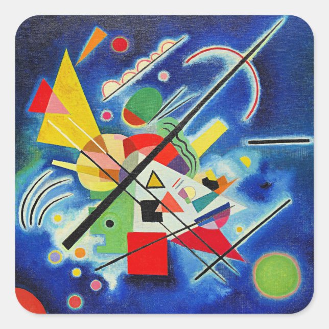 Adesivo Quadrado Kandinsky - Pintura Azul (Frente)