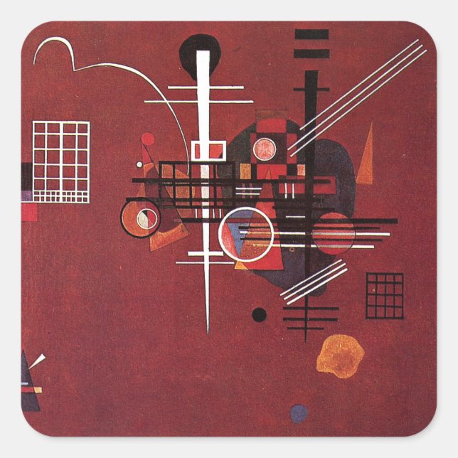 Adesivo Quadrado Kandinsky - Vermelho Dull (Frente)