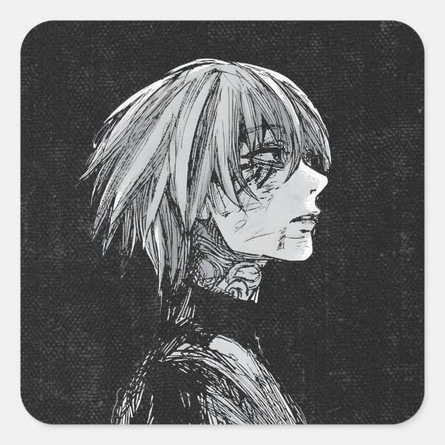 Adesivo Quadrado Kaneki Ken Tokyo Ghoul Dark Anime Tshirt (Frente)