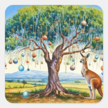 Kangaroo debaixo de uma árvore de natal