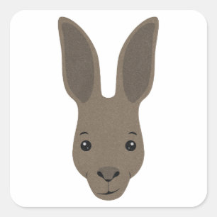 Adesivo Quadrado Kangaroo Face