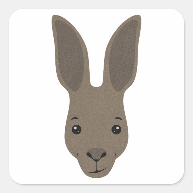 Adesivo Quadrado Kangaroo Face (Frente)