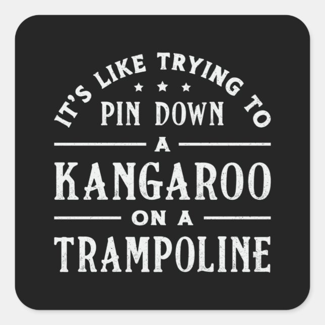Adesivo Quadrado Kangaroo: Trampoline De Gymnast (Frente)