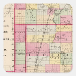 Adesivo Quadrado Kankakee, Iroquois, condados de Ford