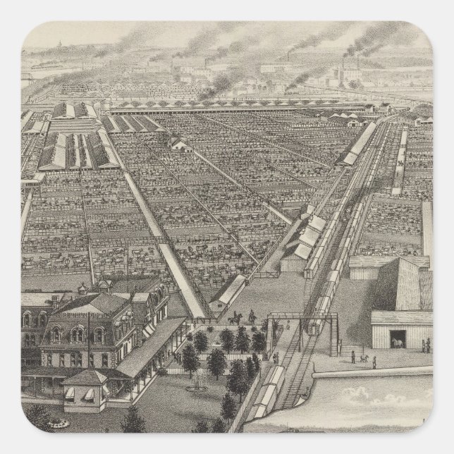 Adesivo Quadrado Kansas City Stock Yards, Kansas City, Kansas (Frente)