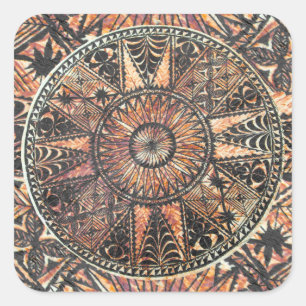 Adesivo Quadrado Kapa Tatuagem Primitiva Havaiana Tapa