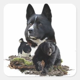 Adesivo Quadrado Karelian Bear Dog Sticker