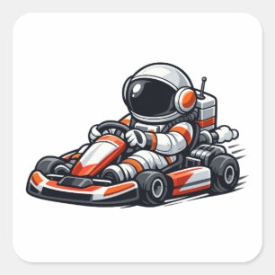 Adesivo Quadrado Kart Astronauta