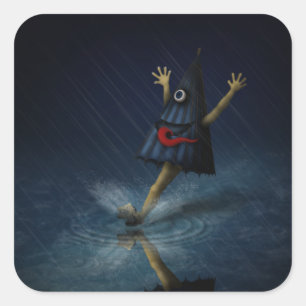 Adesivo Quadrado Kasa Obake Japonês Umbrella Ghost Rainha Dia