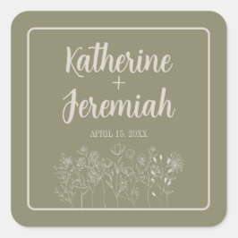 Adesivo Quadrado Katherine | Cores Curadas | Casamento