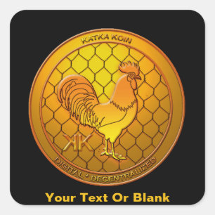 Adesivo Quadrado KatkaKoin Cryptocurrency ICO