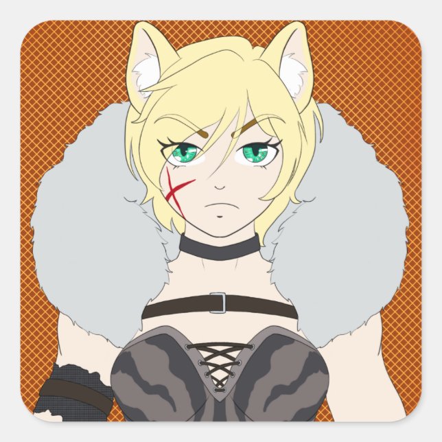 Adesivo Quadrado Katlin-chan (Frente)