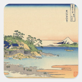 Adesivo Quadrado Katsushika Hokusai Enoshima na província de Sagami