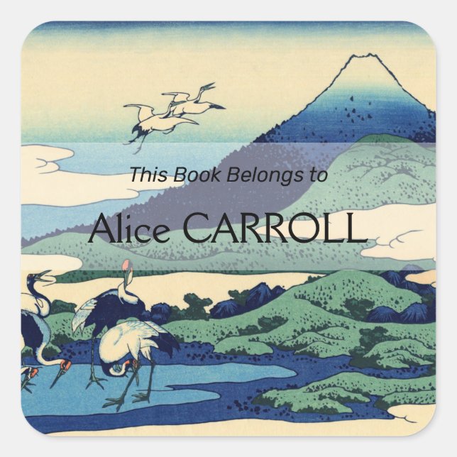 Adesivo Quadrado Katsushika Hokusai - Umegawa na província de Sagam (Frente)