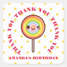 Kawaii bonito rainbows pirulito OBRIGADO