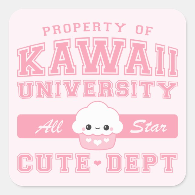 Adesivo Quadrado Kawaii Cute Dept (Frente)