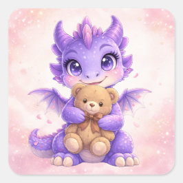 Adesivo Quadrado Kawaii Fantasy Animal Sticker