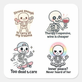 Adesivo Quadrado Kawaii Ghost Sticker Sheet | Halloween Sticker Set
