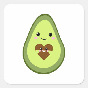 Adesivo Quadrado Kawaii Grávida Avocado Cute Mãe Bebê de Maternidad