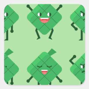 Adesivo Quadrado kawaii Ketupat