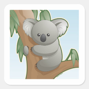 Adesivo Quadrado Kawaii Koala